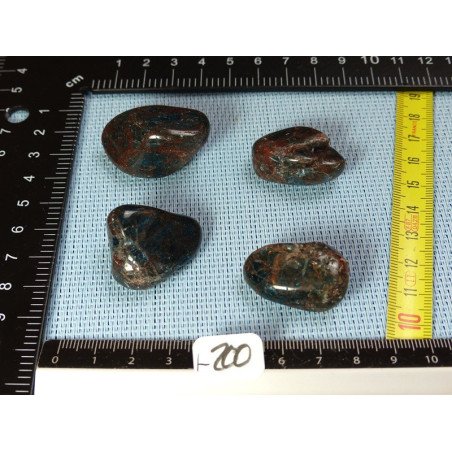 Apatite Bleue Lot de 4 Pierres Roulées 67g | Minéraux Paubrasil