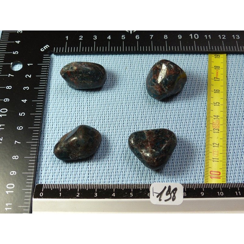 Apatite Bleue Lot de 4 Pierres Roulées 75g | Minéraux Paubrasil