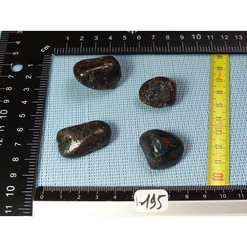 Apatite Bleue Lot de 4 Pierres Roulées 62g | Minéraux Paubrasil