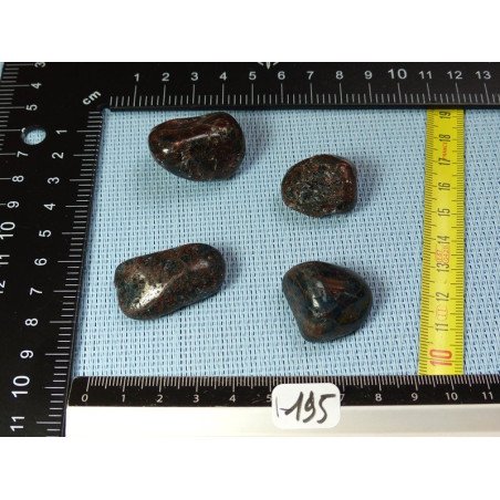Apatite Bleue Lot de 4 Pierres Roulées 62g | Minéraux Paubrasil