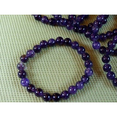 Bracelet Amethyste Q Extra perles de 8 mm