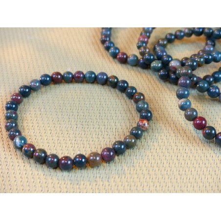 Bracelet Jaspe Dalmatien Lamparcien Q Extra en perles de 6mm