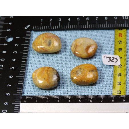 Agate Crazy Lace Lot de 4 Pierres Plates Mini 43g | Minéraux Paubrasil