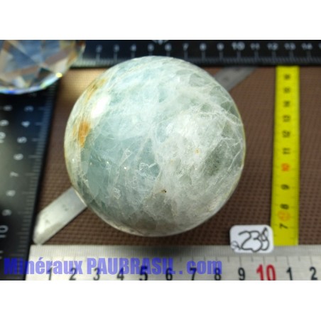 Sphère en Aigue Marine du Brésil Q Extra 444g 63mm diametre