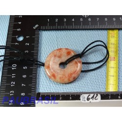 Pi Donut pendentif en Pierre de Soleil naturelle qualité moyenne 4cm