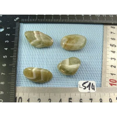 Prasiolite Lot de 4 Pierres Roulées 35g | Minéraux Paubrasil
