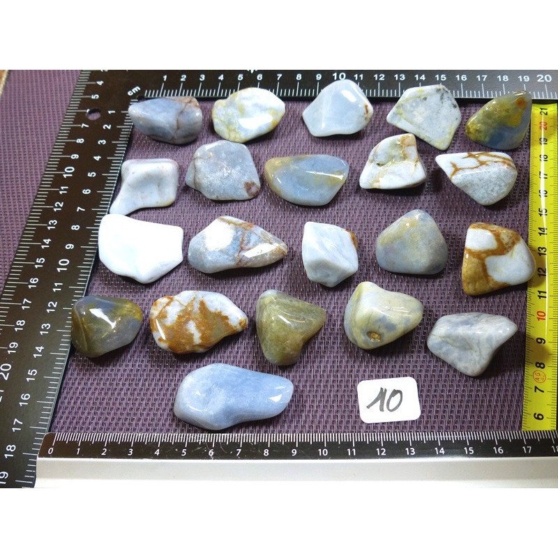 Calcédoine Bleue Fancy Pierre Roulée à l unité de 14 à 17 gr | Minéraux Paubrasil