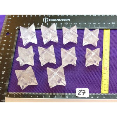 Merkaba en Cristal de Roche à l unité de 26 à 30 mm | Minéraux Paubrasil