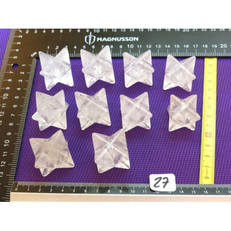 Merkaba en Cristal de Roche à l unité de 26 à 30 mm | Minéraux Paubrasil