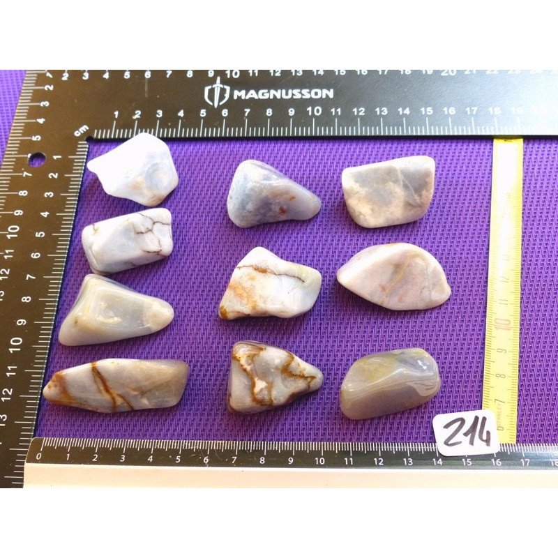 Calcédoine Bleue Fancy Pierre Roulée à l unité de 25 à 28 gr | Minéraux Paubrasil