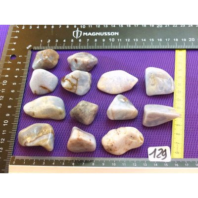 Calcédoine Bleue Fancy Pierre Roulée à l unité de 20 à 23 gr | Minéraux Paubrasil