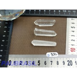 3 Pointes biterminées en cristal de roche Q Extra  pour lithothérapie 24g