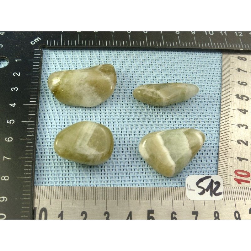 Prasiolite Lot de 4 Pierres Roulées 47gr50 | Minéraux Paubrasil