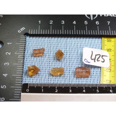Topaze Impériale Q Extra Lot de 5 Pierres Brutes 2gr71 | Minéraux Paubrasil