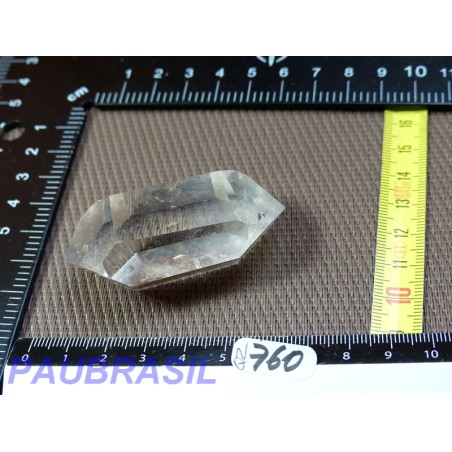 Pointe biterminée polie en Cristal de Roche légérement fumé de 52g qualité Extra Pointe biterminée polie en Cristal de Roche légérement fumé de 52g qualité Extra