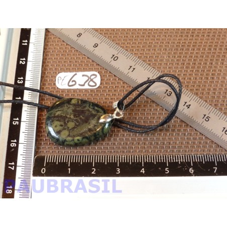 Pendentif Jaspe Kimbaba Crocodile mini pierre plate 8gr