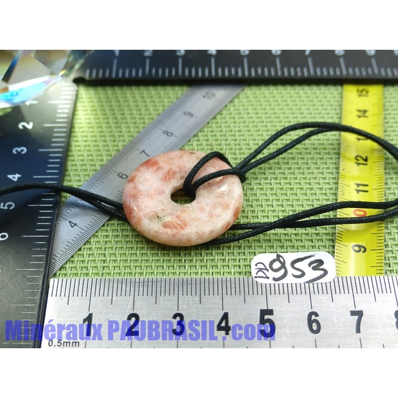 Pi Donut pendentif en Pierre de Soleil naturelle Q Extra 3cm