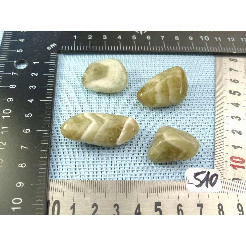 Prasiolite Lot de 4 Pierres Roulées 48gr50 | Minéraux Paubrasil