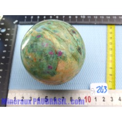 Sphère Rubis sur Fuchsite 582gr diamètre 73mm Q Extra