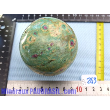 Sphère Rubis sur Fuchsite 582gr diamètre 73mm Q Extra