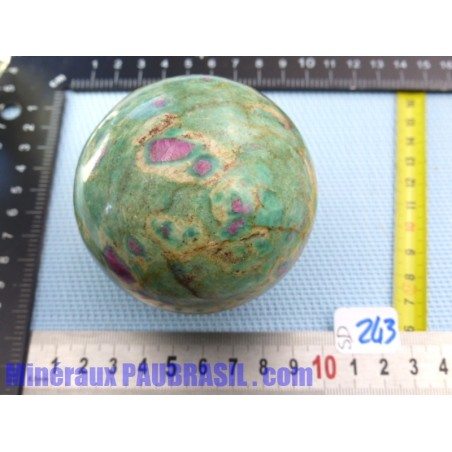 Sphère Rubis sur Fuchsite 582gr diamètre 73mm Q Extra