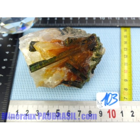 Tourmaline verte - verdélite et quartz 359g Q Extra