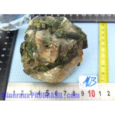 Tourmaline verte - verdélite et quartz 359g Q Extra