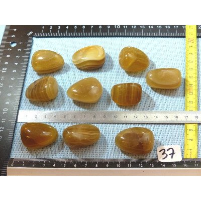Fluorite Jaune Zonée Q Extra Pierre Roulée à l unité de 32 à | Minéraux Paubrasil