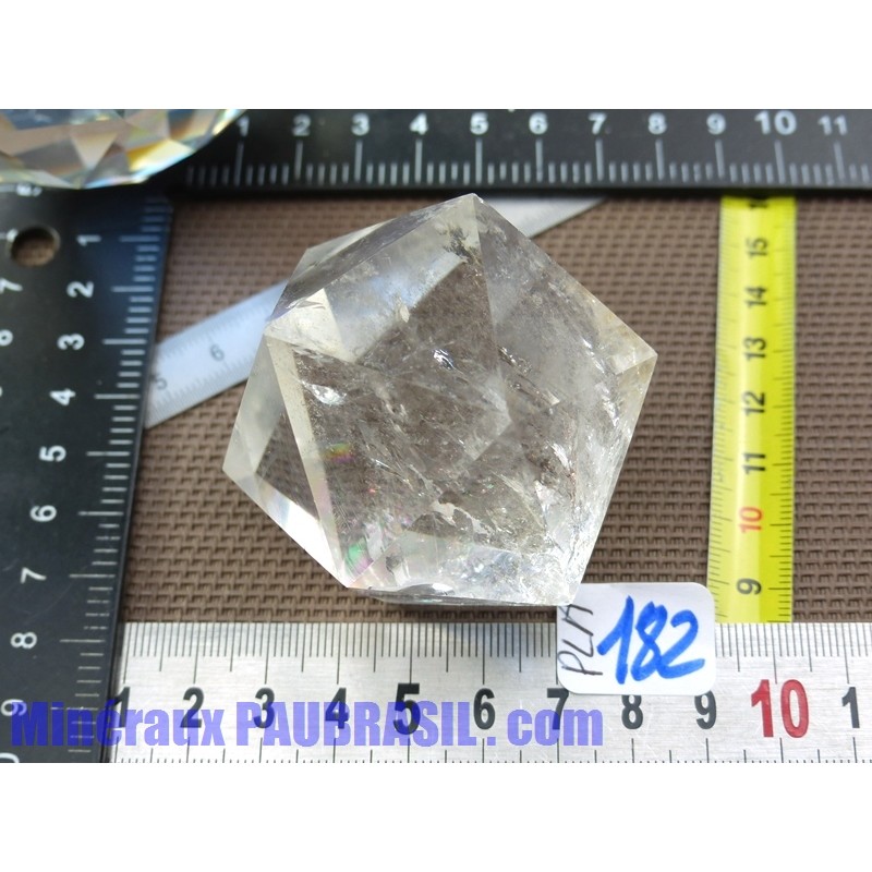 Dodécaèdre 189g 48mm diametre en cristal de roche du Brésil