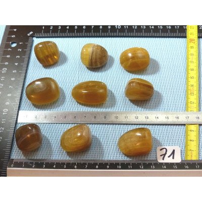 Fluorite Jaune Zonée Q Extra Pierre Roulée à l unité de 27 à | Minéraux Paubrasil