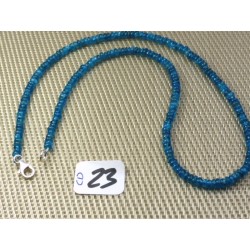 Collier en perles aplaties - pastilles Apatite Bleue qualité Gemme 44cm environ