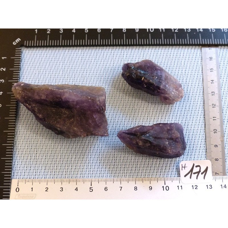 Amethyste Brésil Lot de 3 Pierres Brutes 153g | Minéraux Paubrasil