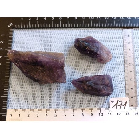 Amethyste Brésil Lot de 3 Pierres Brutes 153g | Minéraux Paubrasil