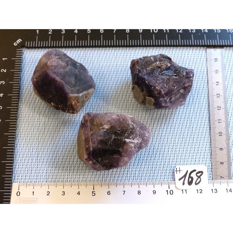 Amethyste Brésil Lot de 3 Pierres Brutes 231g | Minéraux Paubrasil