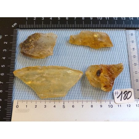 Copal de Madagascar Lot de 4 Morceaux Bruts 31g