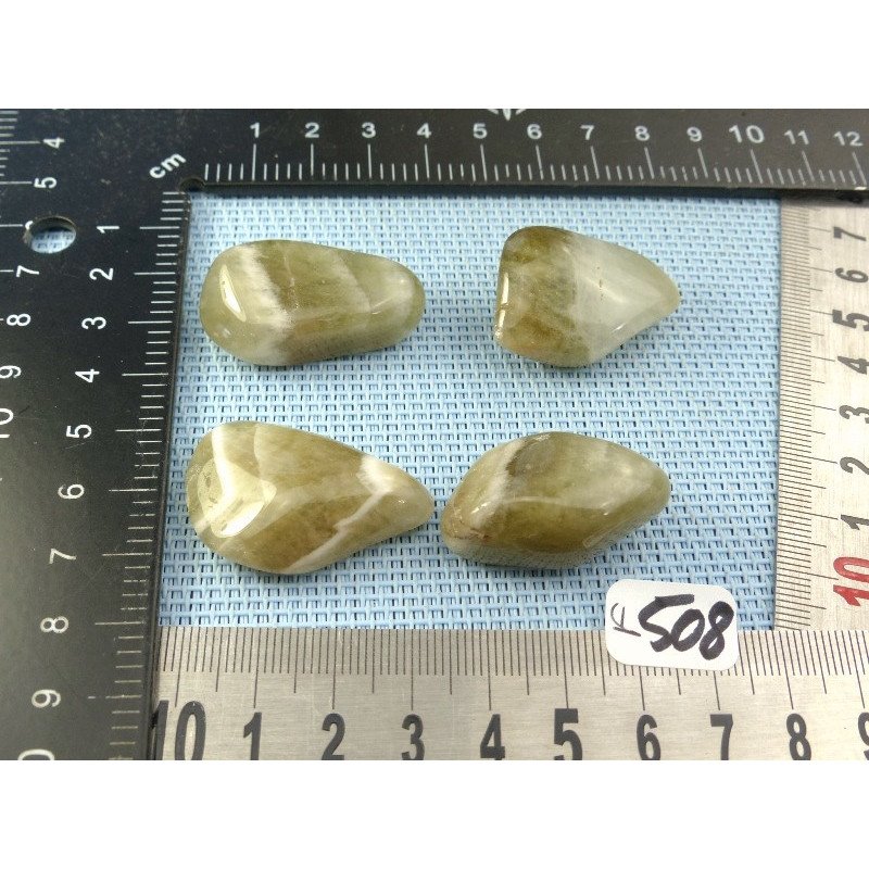 Prasiolite Lot de 4 Pierres Roulées 48g | Minéraux Paubrasil