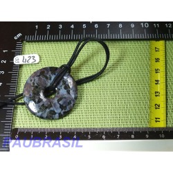 Pi Donut pendentif en Gabbro Merlinite de 4cm