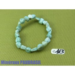 Bracelet Larimar - Pectolite bleue en pierre roulée