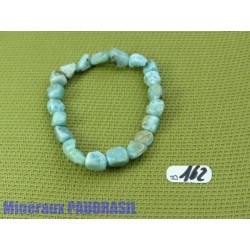 Bracelet Larimar - Pectolite bleue en pierre roulée