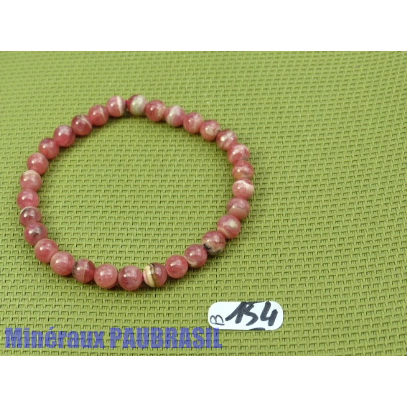 Bracelet Rhodocrosite d'Argentine Q Extra en perles de 6mm50