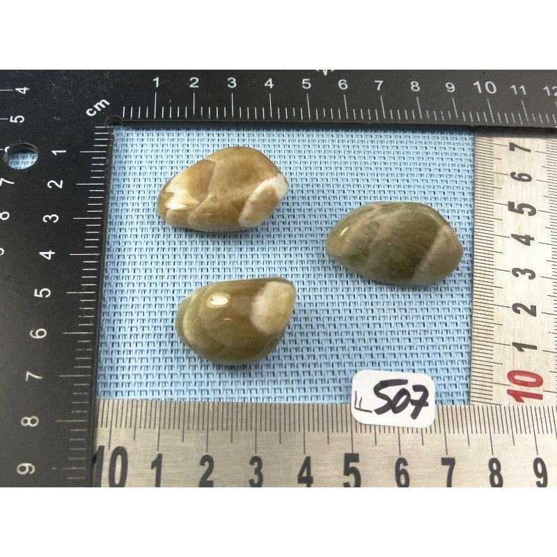 Prasiolite Lot de 3 Pierres Roulées 38g | Minéraux Paubrasil