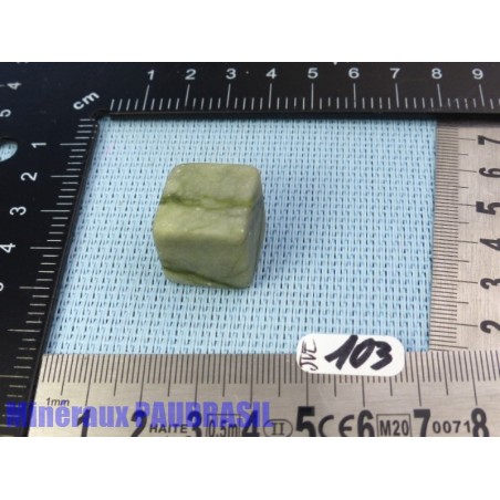Cube poli en Jaspe Vert Zébré - Green Network Jasper Q Extra 17g 18mm Rare