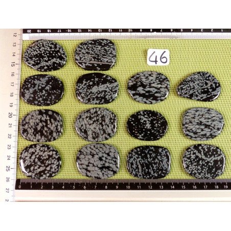 Obsidienne Flocon de Neige Pierre Plate Fine à l unité de 39 | Minéraux Paubrasil