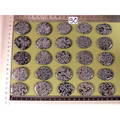Obsidienne Flocon de Neige Pierre Plate Fine à l unité de 33 | Minéraux Paubrasil