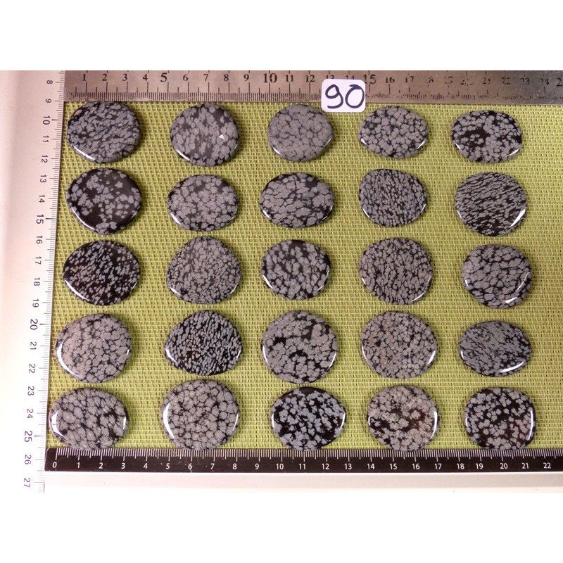 Obsidienne Flocon de Neige Pierre Plate Fine à l unité de 33 | Minéraux Paubrasil