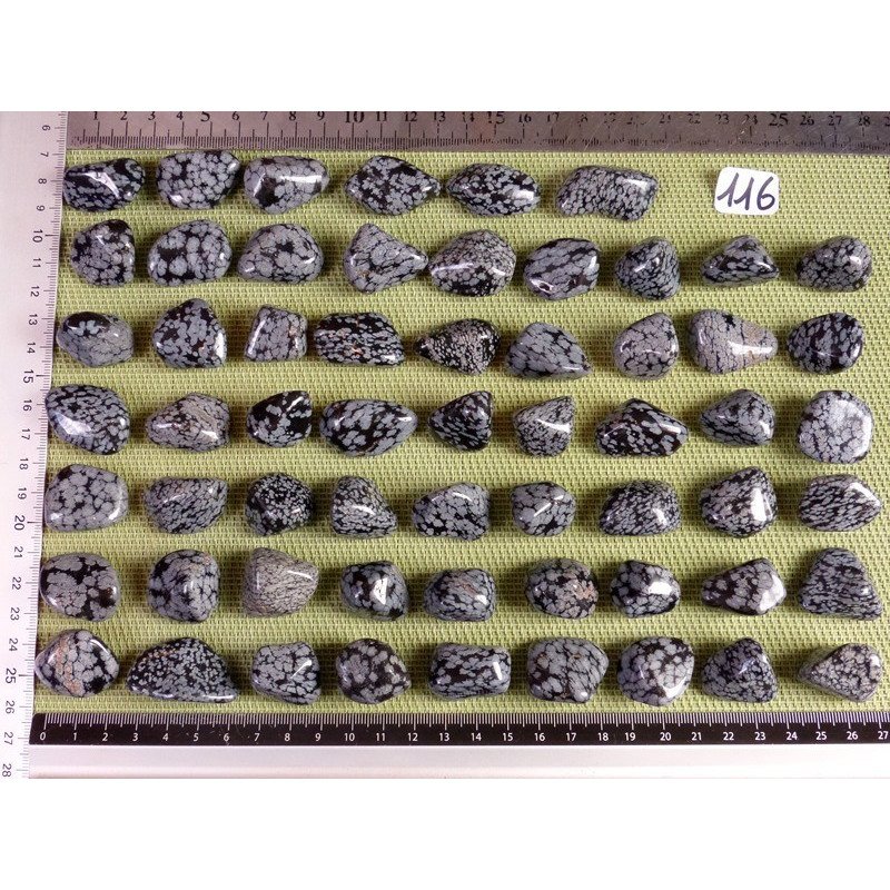 Obsidienne Flocon de Neige Pierre Roulée à l unité de 8 à 10 | Minéraux Paubrasil