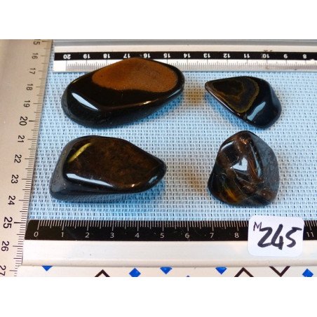 Oeil de Faucon Lot de 4 Pierres Roulées 126g | Minéraux Paubrasil