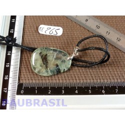 Pendentif Prehnite épidote mini pierre plate 8gr