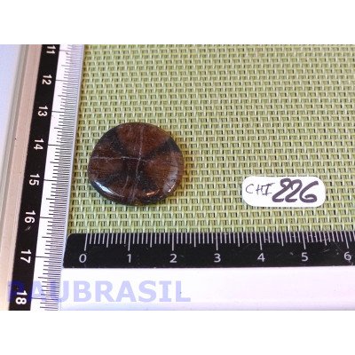Chiastolite Andalousite mini pierre plate de 7g