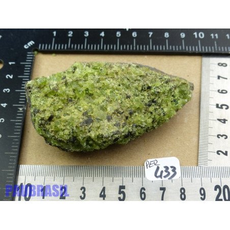 Péridot sur Basalte Pierre Brute 199g